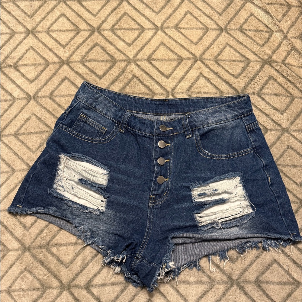Stylish Blue Denim Women's Shorts